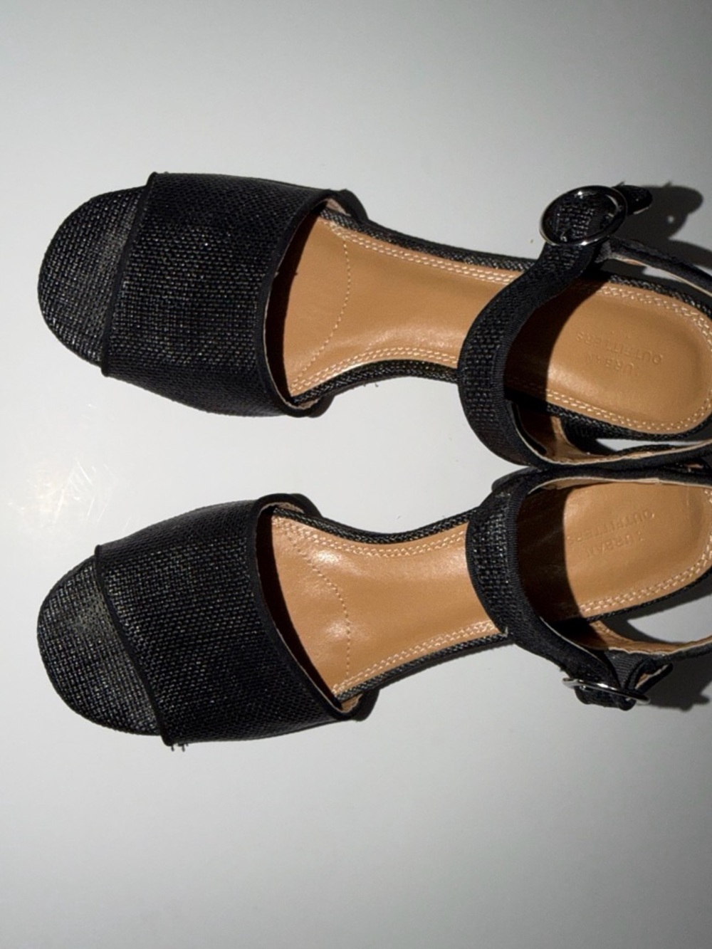 Urban Outfitters Black Open-Toe Ankle Strap Sandals